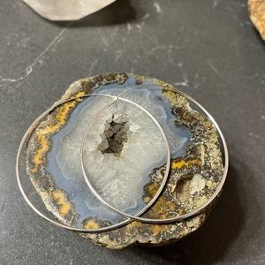 2.5 in diameter hoop earrings in sterling silver